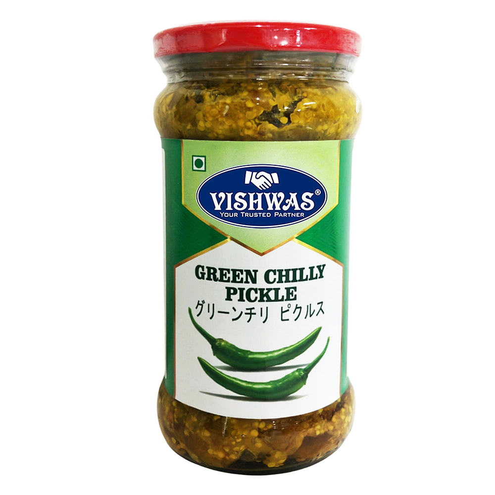 グリーンチリ PICKLE GREEN CHILLY 400g - Vishwas Spices