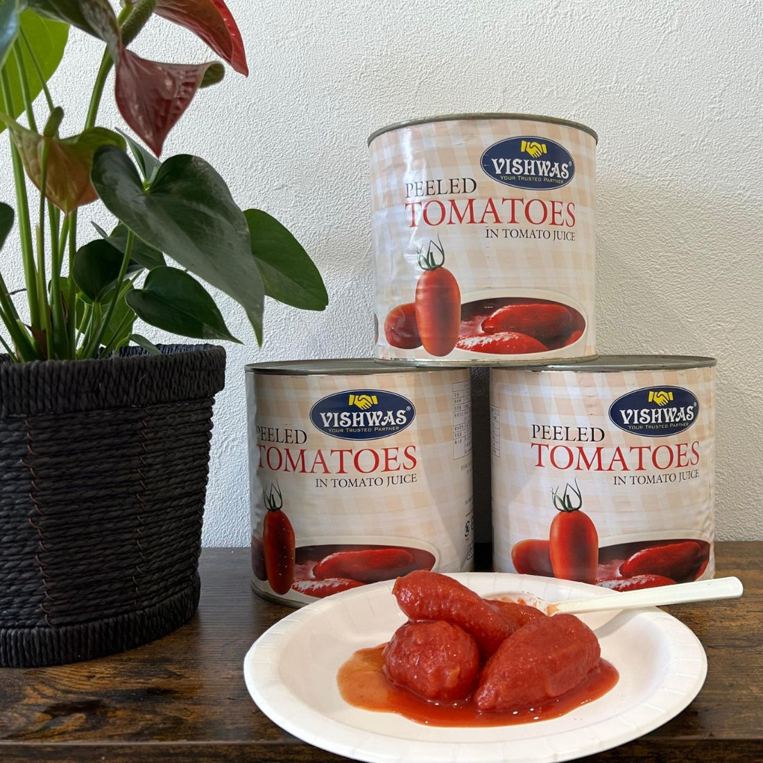 ﾄﾏﾄ ﾎｰﾙ TOMATO WHOLE VISHWAS 2.550g - Vishwas Spices
