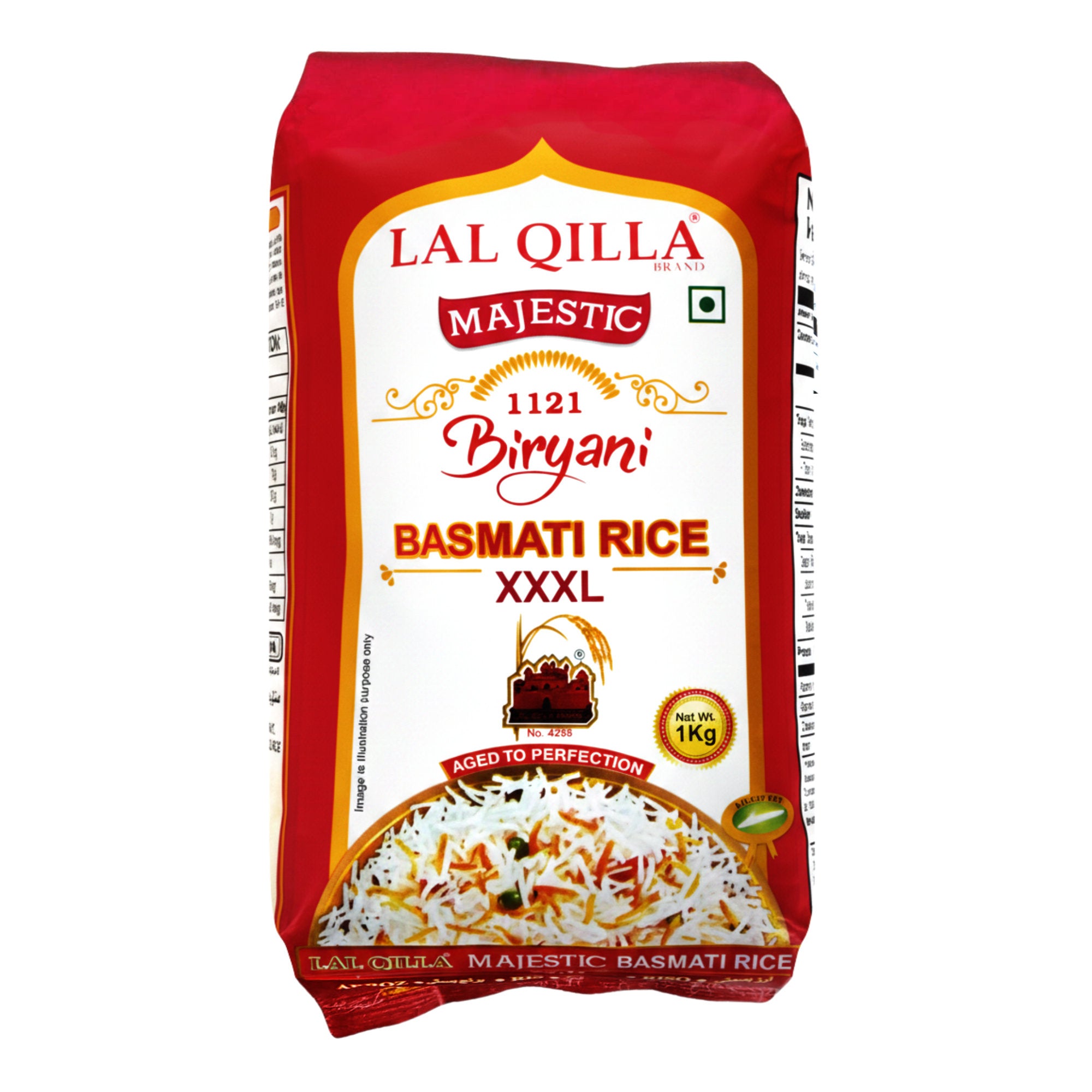 ラル　キラ　ブランドのバスマティライスの最高級グレードで、本格的なビリヤニ作りには欠かせない「マジェスティック」。